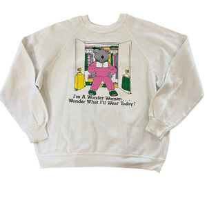 Vintage 80s Funny Bear Mom Sweatshirt Womens XL Retro Reiss Corporation